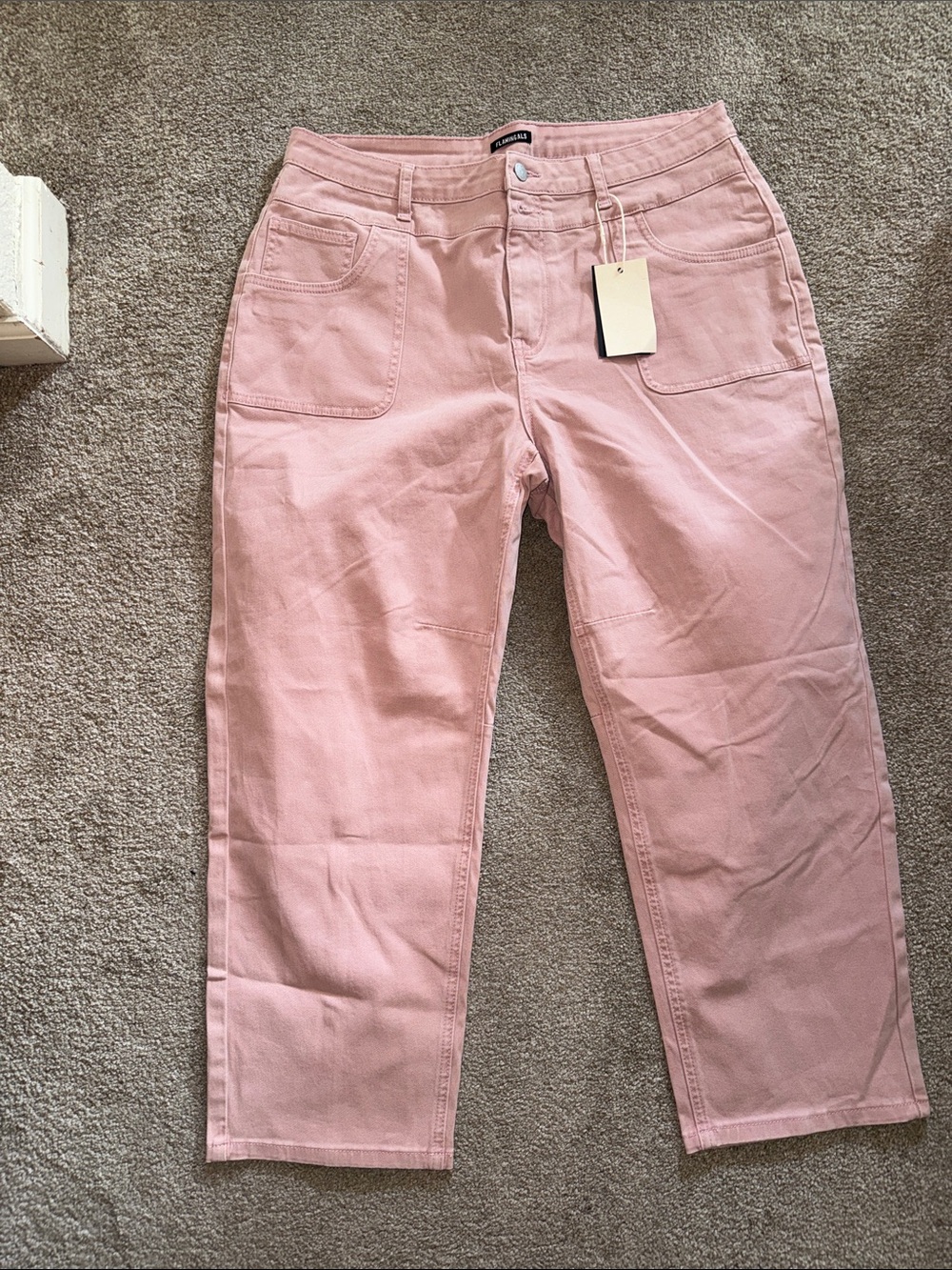 Flamingals Straight-Leg Jeans in Blush Pink